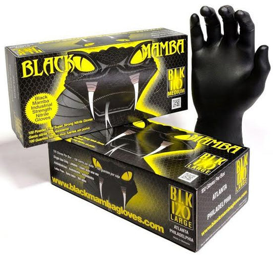 Black Mamba Industrial Strength Nitrile Gloves - QTY Box of 100