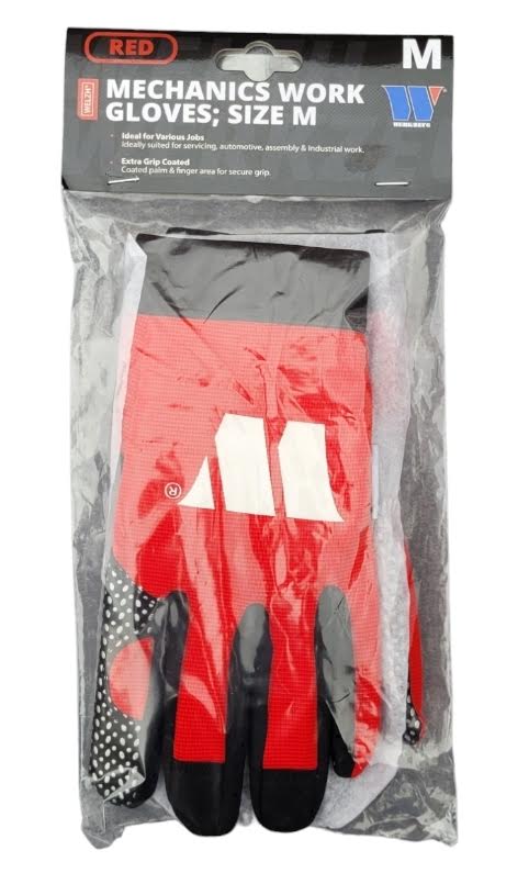 Heavy Duty Mechanics Work Gloves With Gripped Palm & Fingers In Various Colours