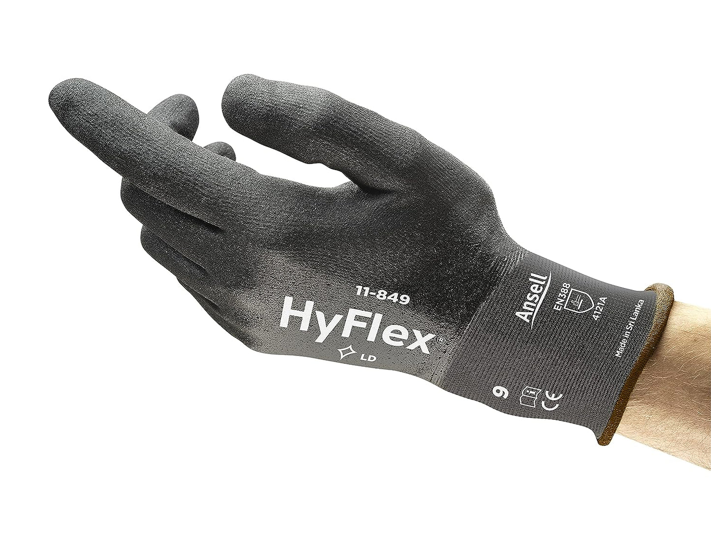 Ansell Hyflex 11-849 Cut Resistant Fully Dipped Nitrile Coated Gloves QTY 12 Pairs