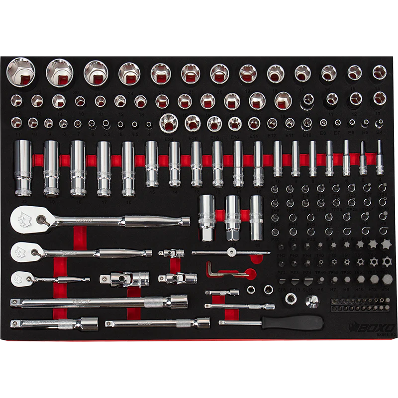 1/4" 3/8"& 1/2" Master Socket Set In Foam Tray