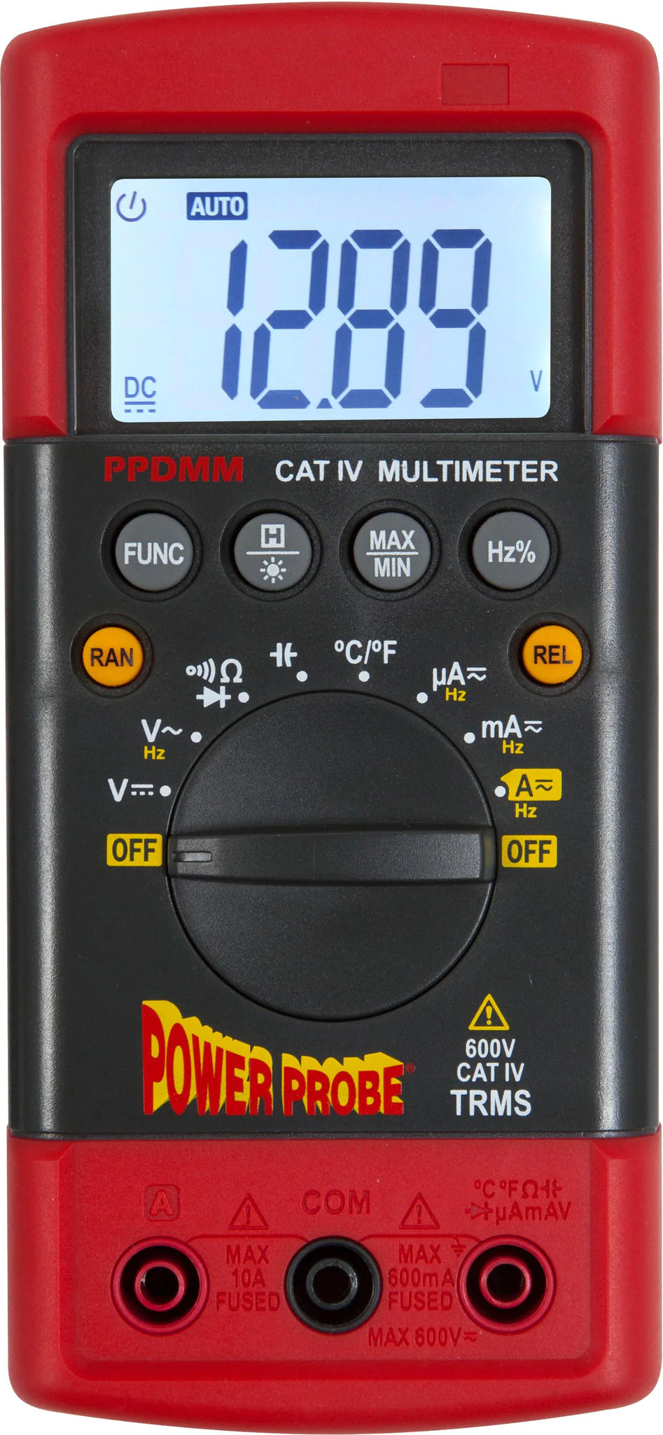 Power Probe 600 Volt CAT IV Multi Meter With Leads - Hybrid Safe